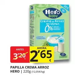 Oferta de Hero - Papilla Crema Arroz por 2,65€ en Supermercados MAS