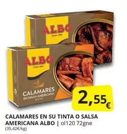 Oferta de Albo - Calamares En Su Tinta O Salsa Americana por 2,55€ en Supermercados MAS