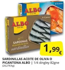 Oferta de Albo - Sardinillas Aceite De Oliva O Picantona por 1,99€ en Supermercados MAS