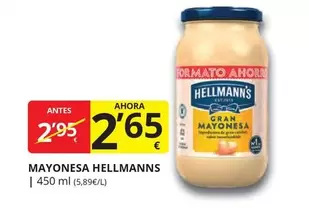 Oferta de Hellmann's - Mayonesa por 2,65€ en Supermercados MAS