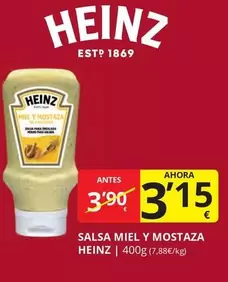 Oferta de Heinz - Salsa Miel Y Mostaza por 3,15€ en Supermercados MAS