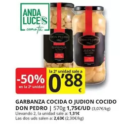 Oferta de Anda - Garbanza Cocida O Judion Cocido por 1,31€ en Supermercados MAS