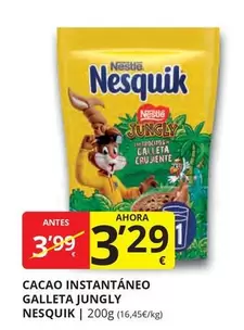 Oferta de Nesquik - Cacao Instantaneo Galleta Jungly por 3,29€ en Supermercados MAS