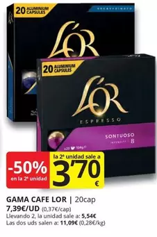 Oferta de Espresso - Gama Cafe por 3,7€ en Supermercados MAS