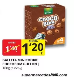 Oferta de Gullón - Galleta Minicookie Chocobom por 1,2€ en Supermercados MAS