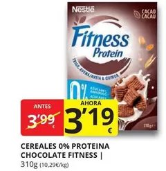 Oferta de Nestlé - Cereales 0% Proteina Chocolate Fitness por 3,19€ en Supermercados MAS