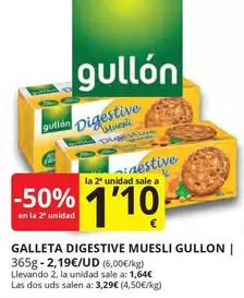 Oferta de Gullón - Galleta Digestive Muesli por 1,64€ en Supermercados MAS