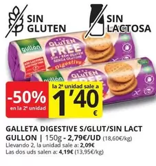 Oferta de Free - Galleta Digestive S/Glut/Sin Lact por 2,79€ en Supermercados MAS