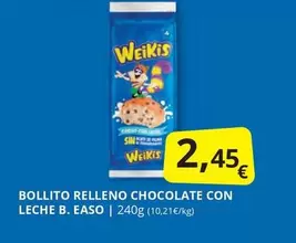 Oferta de Weikis - Bollito Relleno Chocolate Con Leche por 2,45€ en Supermercados MAS