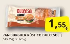 Oferta de Dulcesol - Pan Burger Rustico por 1,55€ en Supermercados MAS