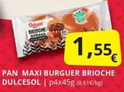 Oferta de Dulcesol - Pan Maxi Burguer Brioche por 1,55€ en Supermercados MAS
