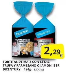Oferta de Bicentury - Tortitas De Maiz Con Setas, Trufa Y Parmesano O Jamon Iber. por 2,29€ en Supermercados MAS
