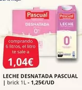 Oferta de Pascual - Leche Desnatada por 1,04€ en Supermercados MAS