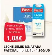 Oferta de Pascual - Leche Semidesnatada por 1,08€ en Supermercados MAS