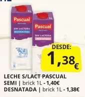 Oferta de Pascual - Leche S/Lact por 1,38€ en Supermercados MAS