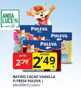 Oferta de Puleva - Batido Cacao Vainilla O Fresa por 2,49€ en Supermercados MAS