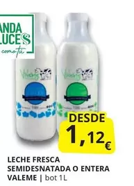 Oferta de Anda - Leche Fresca Semidesnatada O Entera por 1,12€ en Supermercados MAS