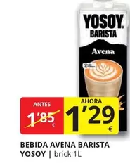 Oferta de YoSoy - Bebida Avena Barista por 1,29€ en Supermercados MAS