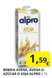 Oferta de Alpro - Bebida Avena, Avena S/ Azucar O Soja por 1,59€ en Supermercados MAS
