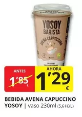 Oferta de YoSoy - Bebida Avena Capuccino por 1,29€ en Supermercados MAS