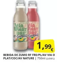 Oferta de Nature - Bebida De Zumo Rf Fre/pl/av Via O Plat/coc/av por 1,99€ en Supermercados MAS