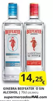 Oferta de Beefeater - Ginebra Alcohol por 14,25€ en Supermercados MAS