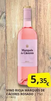 Oferta de Marqués de Cáceres - Vino Rioja Marqués De Câceres Rosado por 5,35€ en Supermercados MAS