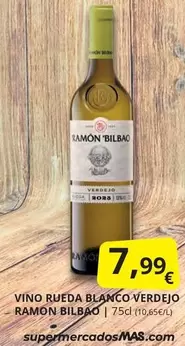 Oferta de Ramón Bilbao - Vino Rueda Blanco Verdejo por 7,99€ en Supermercados MAS
