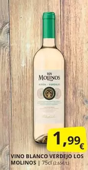 Oferta de Blanco - Vino  Verdejo Los Molinos por 1,99€ en Supermercados MAS