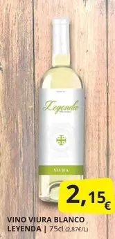 Oferta de Leyenda - Vino Viura Blanco por 2,15€ en Supermercados MAS