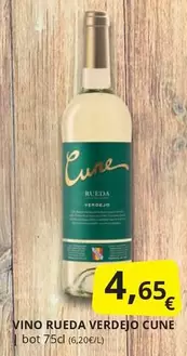 Oferta de Cune - Vino Rueda Verdejo por 4,65€ en Supermercados MAS
