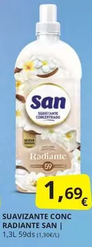 Oferta de San - Suavizante Conc Radiante por 1,69€ en Supermercados MAS