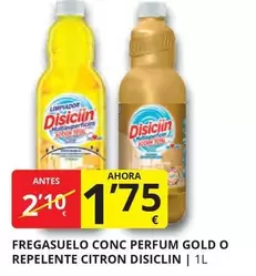 Oferta de Disiclin - Fregasuelo Conc Perfum Gold O Repelente Citron por 1,75€ en Supermercados MAS