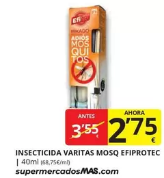 Oferta de Mikado - Insecticida Varitas Mosq Efiprotec por 2,75€ en Supermercados MAS