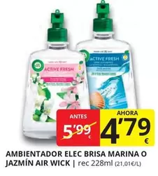 Oferta de Active - Ambientador Brisa Marina O Jazmín por 4,79€ en Supermercados MAS