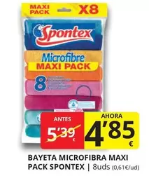 Oferta de Spontex - Bayeta Microfibra Maxi Pack por 4,85€ en Supermercados MAS