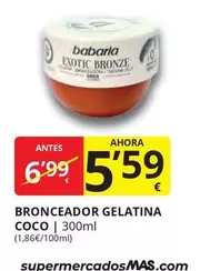 Oferta de Babaria - Bronceador Gelatina Coco por 5,59€ en Supermercados MAS