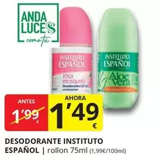 Oferta de Instituto Español - Desodorante por 1,49€ en Supermercados MAS