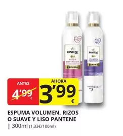 Oferta de Pantene - Espuma Volumen, Rizos O Suave Y Liso por 3,99€ en Supermercados MAS