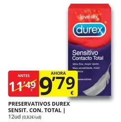 Oferta de Durex - Preservativos Sensit. Con. Total por 9,79€ en Supermercados MAS
