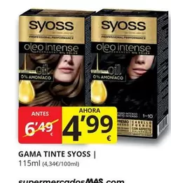 Oferta de Syoss - Tinte por 4,99€ en Supermercados MAS