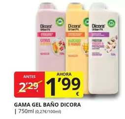 Oferta de Dicora - Gama Gel Bano por 1,99€ en Supermercados MAS