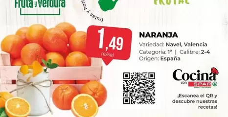 Oferta de Valencia - Naranja por 1,49€ en SPAR Gran Canaria
