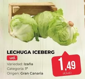 Oferta de Origen - Lechuga Iceberg por 1,49€ en SPAR Gran Canaria