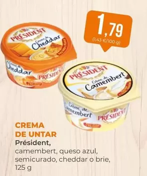 Oferta de Président - Crema De Untar por 1,79€ en SPAR Gran Canaria