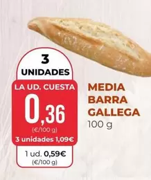 Oferta de Gallega - Media Barra por 0,59€ en SPAR Gran Canaria