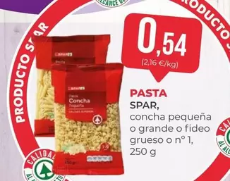 Oferta de Spar - Pasta por 0,54€ en SPAR Gran Canaria