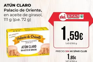 Oferta de Palacio de Oriente - Atun Claro por 1,59€ en SPAR Gran Canaria