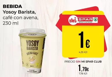 Oferta de YoSoy - Yosoy Barista por 1€ en SPAR Gran Canaria