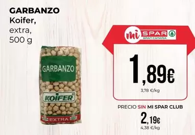 Oferta de Koifer - Garbanzo por 1,89€ en SPAR Gran Canaria